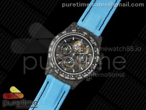 Blaken Daytona Carbon GETF Best Edition Skeleton Blue Dial on Light Blue Nylon Strap SA4130