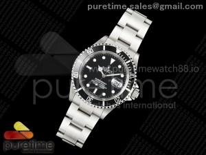 Submariner 16610 LN Black No Rehaut Engraving 904L Steel TMF 1:1 Best Edition on SS Bracelet SH3135