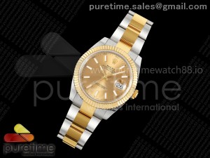 DateJust 41 126333 SS/YG ARF 1:1 Best Edition 904L Steel YG Stick Dial on SS/YG Oyster Bracelet SH3235 (Weighted)