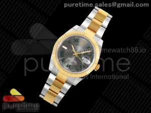 DateJust 41 126333 SS/YG ARF 1:1 Best Edition 904L Steel Gray Dial Green Roman on SS/YG Oyster Bracelet SH3235 (Weighted)