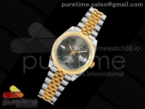 DateJust 41 126333 SS/YG ARF 1:1 Best Edition 904L Steel Gray Dial Green Roman on SS/YG Jubilee Bracelet SH3235 (Weighted)