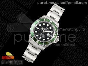 Submariner 16610 LV Green No Rehaut Engraving 904L Steel TMF 1:1 Best Edition on SS Bracelet SH3135