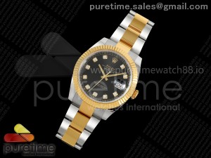 DateJust 41 126333 SS/YG ARF 1:1 Best Edition 904L Steel Black Diamonds Dial on SS/YG Oyster Bracelet SH3235 (Weighted)