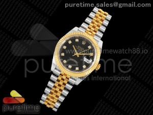 DateJust 41 126333 SS/YG ARF 1:1 Best Edition 904L Steel Black Diamonds Dial on SS/YG Jubilee Bracelet SH3235 (Weighted)