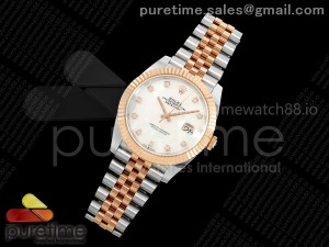 DateJust 41 126331 SS/RG ARF 1:1 Best Edition 904L Steel White MOP Dial on SS/RG Jubilee Bracelet SH3235 (Weighted)