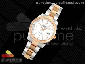 DateJust 41 126331 SS/RG ARF 1:1 Best Edition 904L Steel White Stick Dial on SS/RG Oyster Bracelet SH3235 (Weighted)