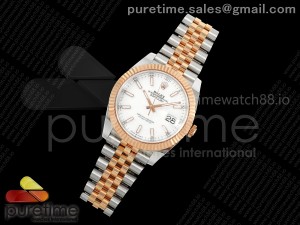 DateJust 41 126331 SS/RG ARF 1:1 Best Edition 904L Steel White Stick Dial on SS/RG Jubilee Bracelet SH3235 (Weighted)