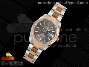 DateJust 41 126331 SS/RG ARF 1:1 Best Edition 904L Steel Brown Gray Textured Dial on SS/RG Oyster Bracelet SH3235 (Weighted)
