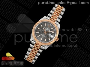 DateJust 41 126331 SS/RG ARF 1:1 Best Edition 904L Steel Brown Gray Textured Dial on SS/RG Jubilee Bracelet SH3235 (Weighted)