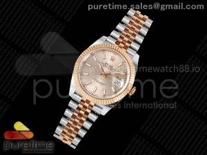DateJust 41 126331 SS/RG ARF 1:1 Best Edition 904L Steel RG Stick Dial on SS/RG Jubilee Bracelet SH3235 (Weighted)