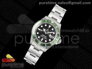 Submariner 16610 LV Green 904L Steel TMF 1:1 Best Edition on SS Bracelet SH3135