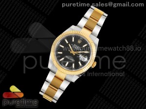 DateJust 41 126333 SS/YG ARF 1:1 Best Edition 904L Steel Black Stick Dial on SS/YG Oyster Bracelet SH3235 (Weighted)