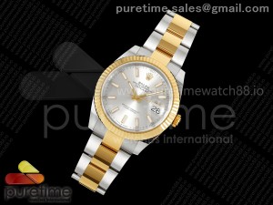 DateJust 41 126333 SS/YG ARF 1:1 Best Edition 904L Steel Silver Stick Dial on SS/YG Oyster Bracelet SH3235 (Weighted)