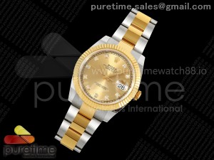 DateJust 41 126333 SS/YG ARF 1:1 Best Edition 904L Steel YG Diamonds Dial on SS/YG Oyster Bracelet SH3235 (Weighted)