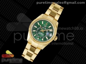 2025 Skydweller 336938 YG Noob 1:1 Best Edition Green Dial on YG Oyster Bracelet A9002 V2