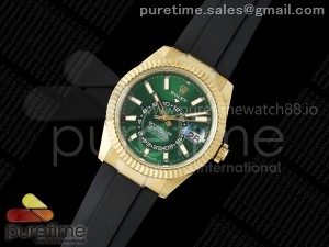 2025 Skydweller 336938 YG Noob 1:1 Best Edition Green Dial on Oysterflex Strap A9002 V2