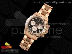 Daytona 126505 THBF 1:1 Best Edition Black/RG Diamonds Dial on RG Bracelet SH4131
