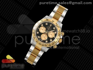 Daytona 126503 THBF 1:1 Best Edition Black/YG Diamonds Dial on SS/YG Bracelet SH4131