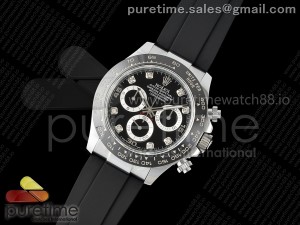 Daytona 116519 QF 1:1 Best Edition Black Diamonds Dial on Oysterflex Strap SH4130 V11 (Gain Weight)
