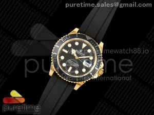 Yacht-Master 42mm 226658 YG RSF 1:1 Best Edition Black Dial on Oysterflex Strap A3235