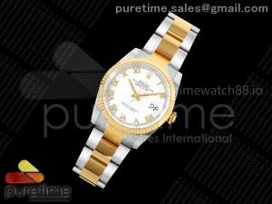 DateJust 36 SS/YG 126233 ARF 1:1 Best Edition White Roman Dial on Oyster Bracelet SH3235