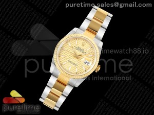 DateJust 36 SS/YG 126233 ARF 1:1 Best Edition YG Textured Stick Dial on Oyster Bracelet SH3235