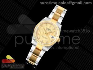 DateJust 36 SS/YG 126233 ARF 1:1 Best Edition YG Textured Diamonds Dial on Oyster Bracelet SH3235