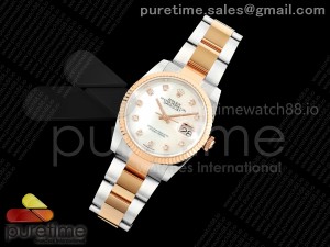DateJust 36 SS/YG 126231 ARF 1:1 Best Edition White MOP Diamonds Dial on Oyster Bracelet SH3235