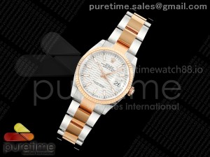 DateJust 36 SS/YG 126231 ARF 1:1 Best Edition Silver Textured Stick Dial on Oyster Bracelet SH3235