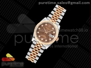 DateJust 36 SS/YG 126231 ARF 1:1 Best Edition Brown Diamonds Dial on Jubilee Bracelet SH3235