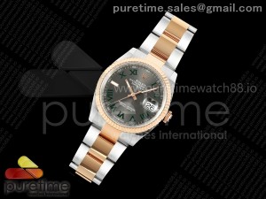 DateJust 36 SS/YG 126231 ARF 1:1 Best Edition Gray Dial Green Roman Dial on Oyster Bracelet SH3235