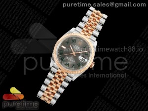 DateJust 36 SS/YG 126231 ARF 1:1 Best Edition Gray Dial Green Roman Dial on Jubilee Bracelet SH3235