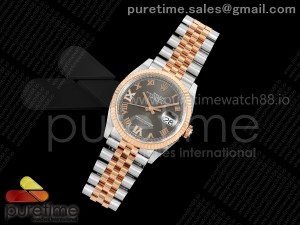 DateJust 36 SS/YG 126231 ARF 1:1 Best Edition Gray Diamonds Roman Dial on Jubilee Bracelet SH3235
