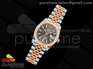 DateJust 36 SS/YG 126231 ARF 1:1 Best Edition Gray Stick Dial on Jubilee Bracelet SH3235