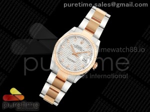 DateJust 36 SS/YG 126231 ARF 1:1 Best Edition Silver Textured Diamonds Dial on Oyster Bracelet SH3235
