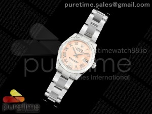 DateJust 31 Ladies Fluted Bezel SS THB 1:1 Best Edition RG Roman Dial on Oyster Bracelet A2236