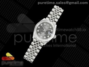 DateJust 31 Ladies Fluted Bezel SS THB 1:1 Best Edition Gray Diamonds Dial on Jubilee Bracelet A2236