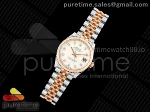 DateJust 31 Ladies Fluted Bezel SS/RG THB 1:1 Best Edition White MOP Dial on Jubilee Bracelet A2236