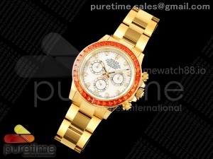 Daytona 116578SACO "Orange Sapphire" SONIC 1:1 Best Edition White Dial on RG Becelet SA4130