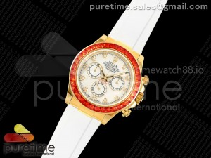 Daytona 116578SACO "Orange Sapphire" SONIC 1:1 Best Edition White Dial on White Oysterflex SA4130