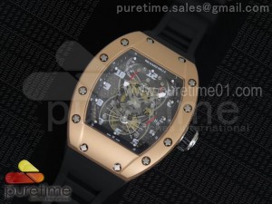 RM022 RG Skeleton Dial on Black Rubber Strap MIYOTA 9015