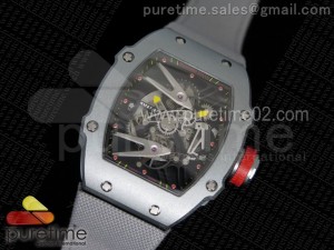 RM027-2 SS Skeleton Dial on Gray Nylon Strap 6T51