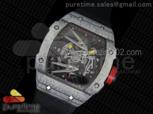 RM027-2 White Carbon Fiber Case Skeleton Dial on Black Nylon Strap 6T51