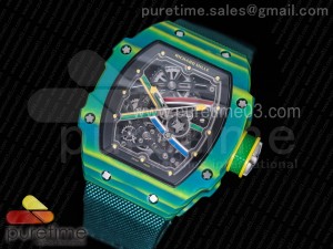 RM 67-02 Sprint Skeleton Dial on Green Nylon Strap 6T51