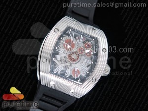 RM018 ‘Hommage a Boucheron’ SS Brown Skeleton Dial on Black Rubber Strap 6T51