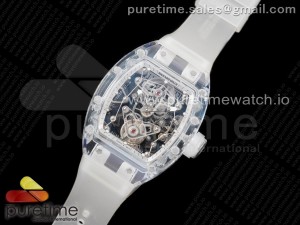 RM056-02 Transparent Tourbillon EURF Best Edition Skeleton Dial on Rubber Strap