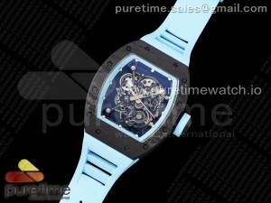 RM055 NTPT BBR Best Edition Skeleton Blue Dial on Blue Rubber Strap Clone RMUL2