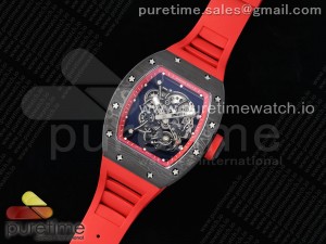 RM055 NTPT RMF Best Edition Skeleton Red Dial on Red Rubber Strap Clone RMUL2