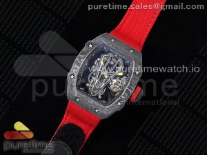 RM027-03 NTPT Real Tourbillon RMF Best Edition Skeleton Dial on Red Nylon Strap