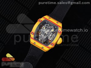 RM027-03 Real Tourbillon RMF Best Edition Orange/Red Carbon Skeleton Dial on Black Nylon Strap